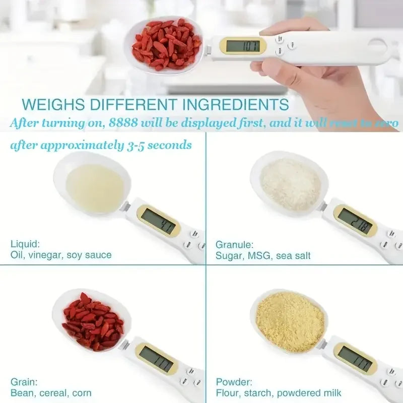 Digital Spoon Scale – Mini LCD Kitchen Scale 0.1g–500g for Baking, Coffee & Cooking