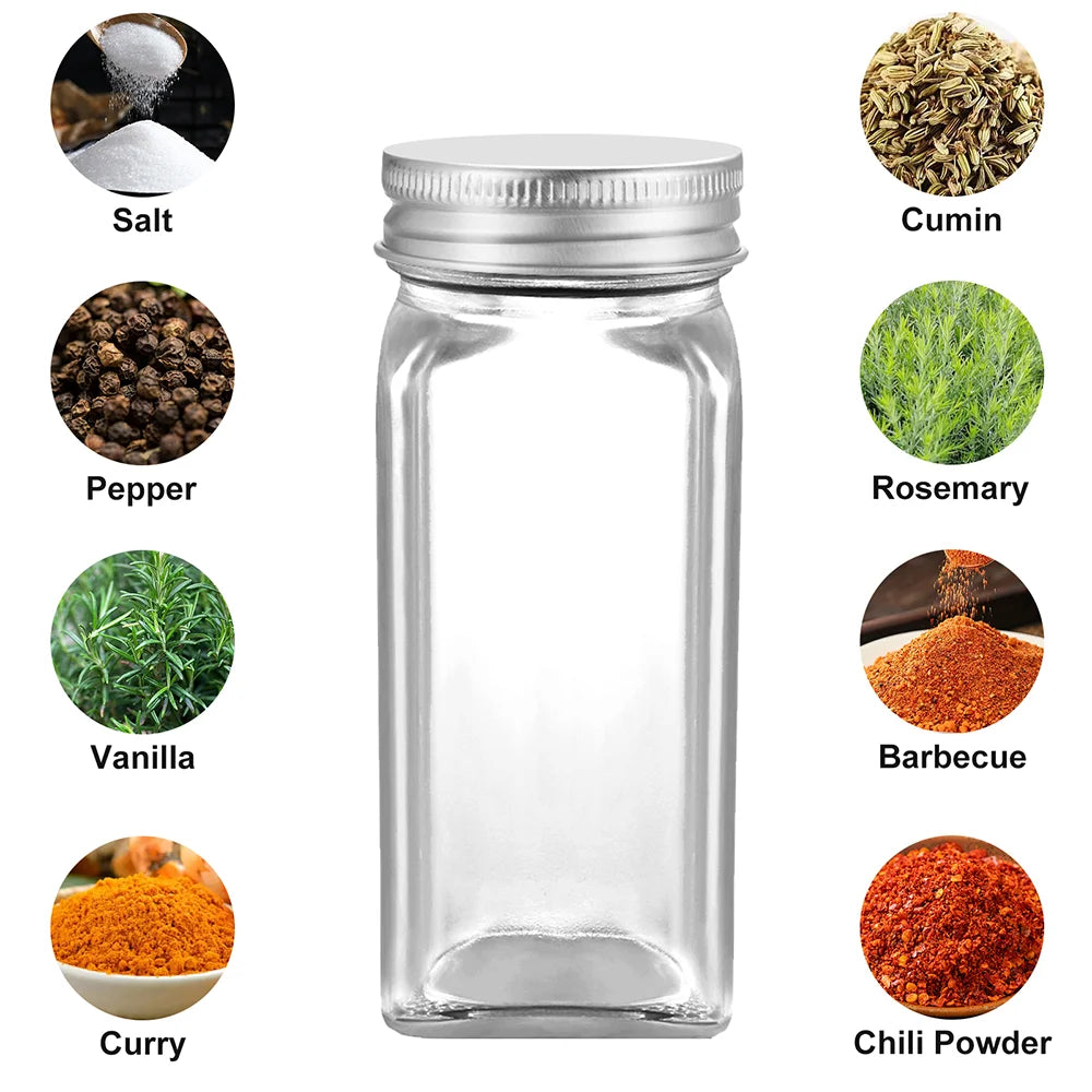 12pcs Glass Spice Jars Set