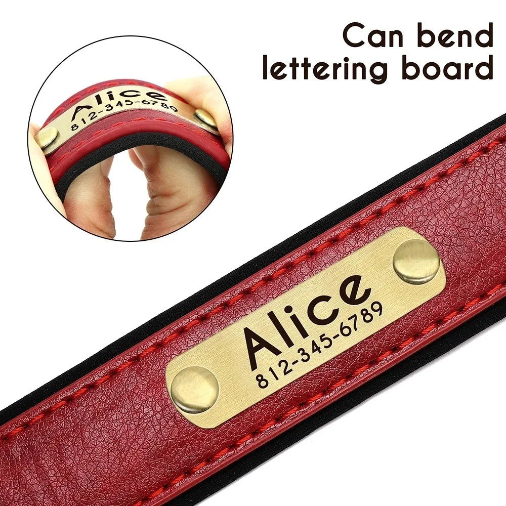 Personalised Leather Dog Collar | Free Engraving | XS–XL | 9 Colours