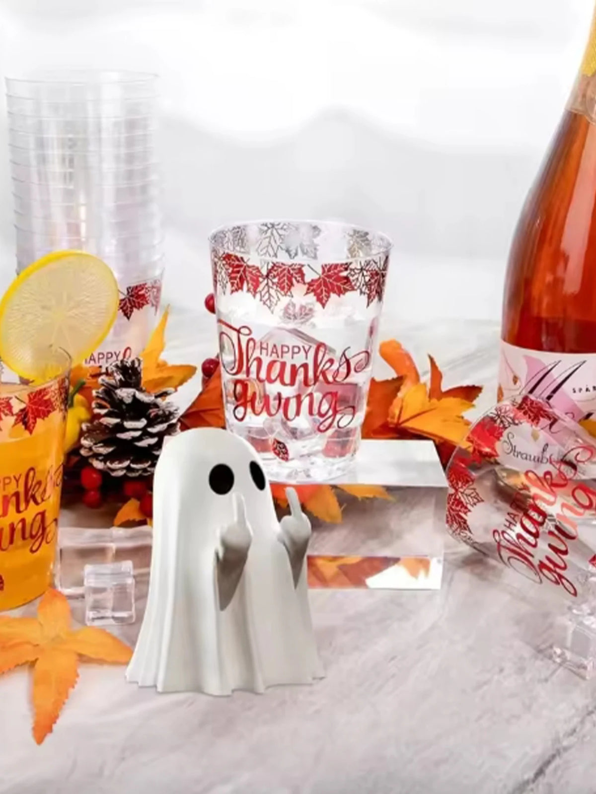 Middle Finger Ghost Statue | Funny Halloween Decoration | 7.5cm Resin Ghost Figure