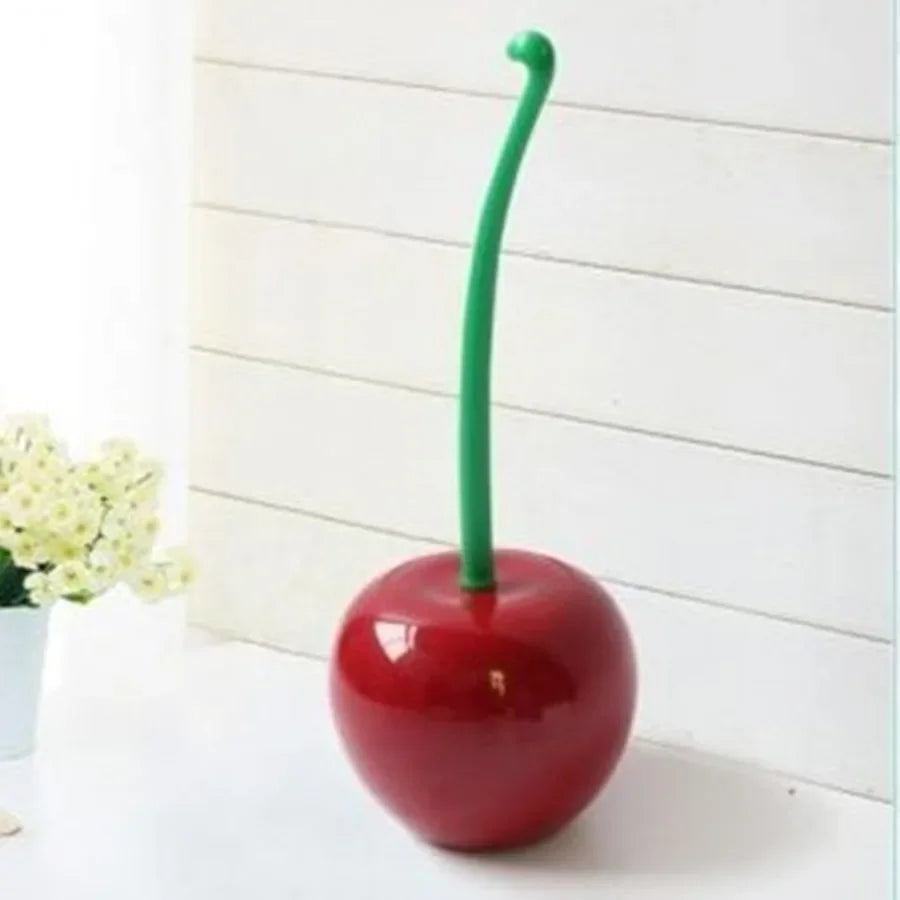 Cherry Shape Toilet Brush & Holder Set | Creative Bathroom Accessory