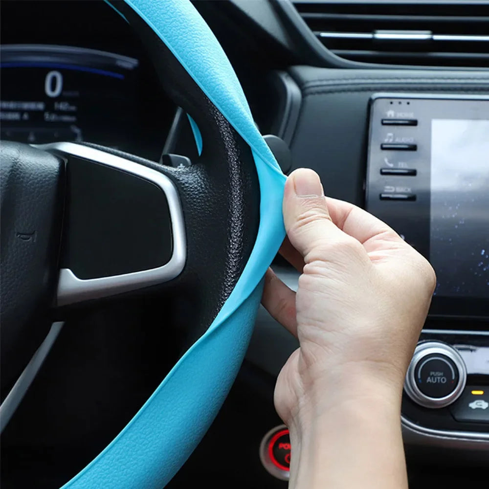 Silicone Steering Wheel Cover | Non-Slip Breathable Universal Fit 38cm | 14 Colours | Car Accessory