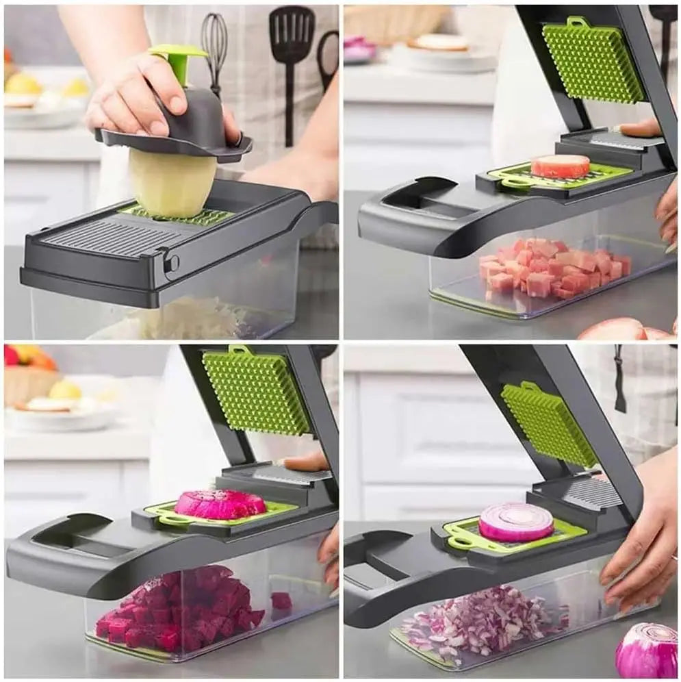 16-in-1 Vegetable Chopper & Mandoline Slicer | Onion Dicer, Grater & Food Slicer | BPA-Free Kitchen Tool