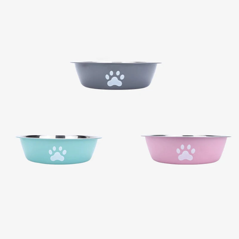 Stainless Steel Dog Bowl – Anti-Tip, Large Capacity Food & Water Bowl for Dogs | Blue, Grey & Pink