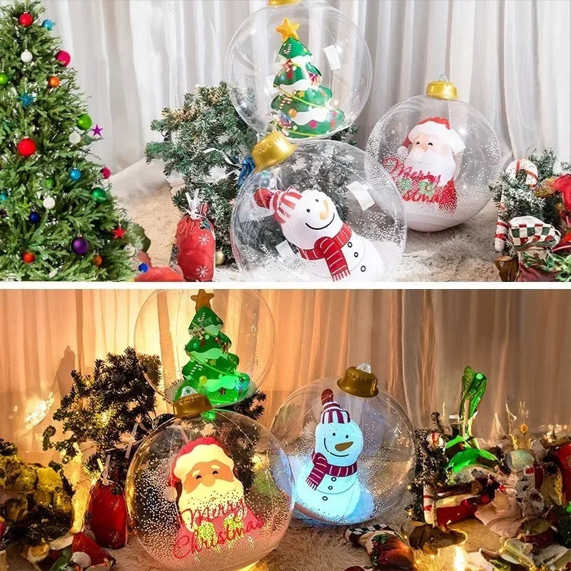 Outdoor Christmas Balloons | Light-Up LED & Standard | Santa, Snowman & Xmas Tree | Garden Party Decoration