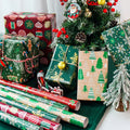Christmas Wrapping Paper Set | 6 Sheets | 50x70cm | Red & Green Xmas Designs | Thick 150-225gsm