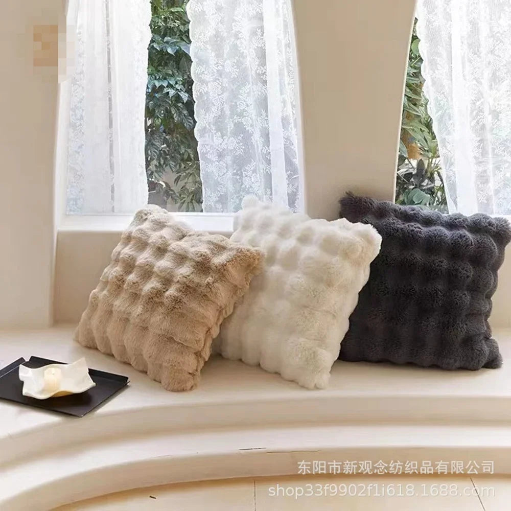 Soft Fur Cushion Cover, 45 x 45 cm | Plush Square Pillowcase