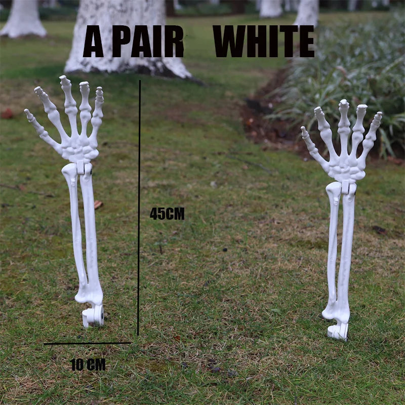 Halloween Skeleton Head & Hands Yard Decorations