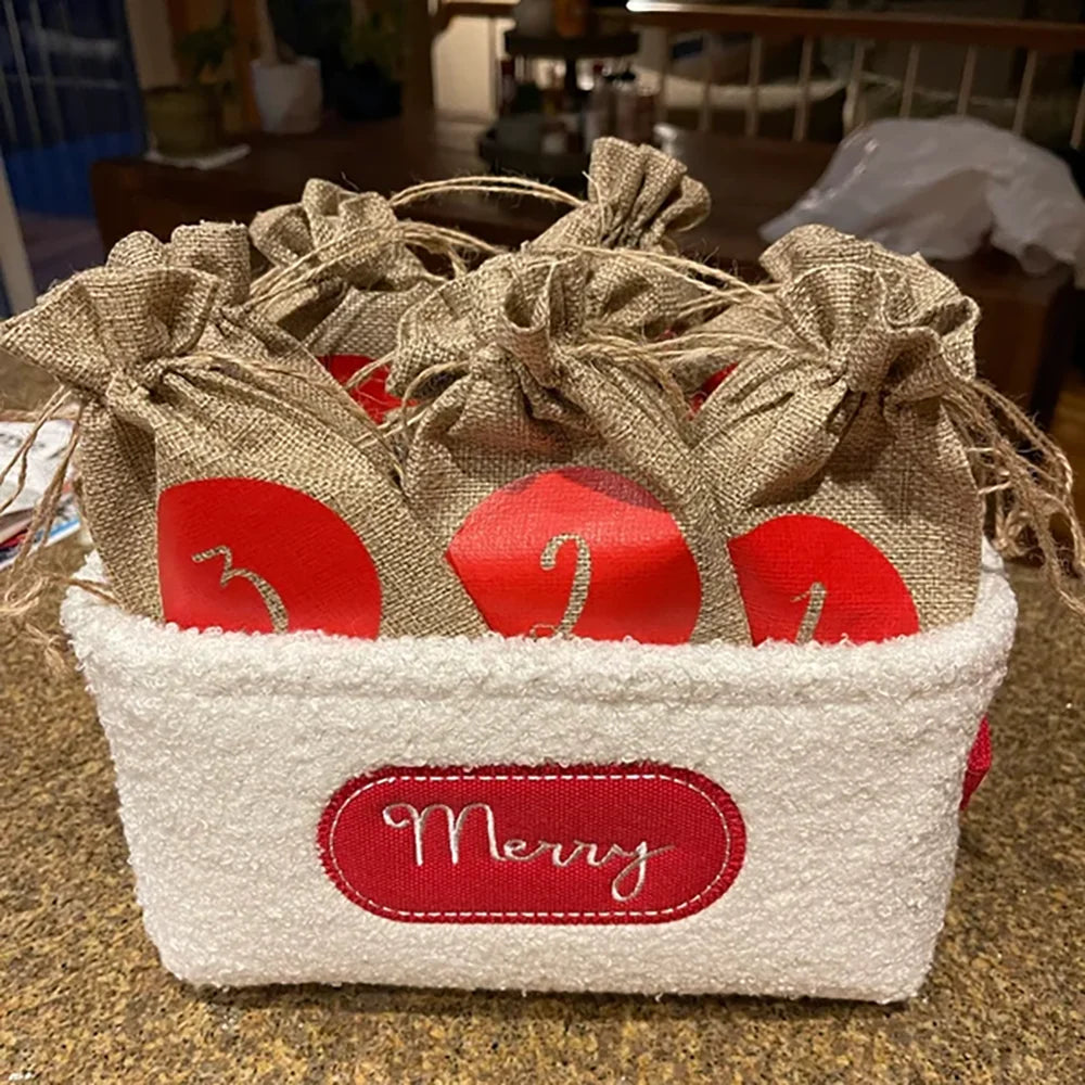 DIY Advent Calendar Kit - 24 Fillable Bags for Christmas Countdown