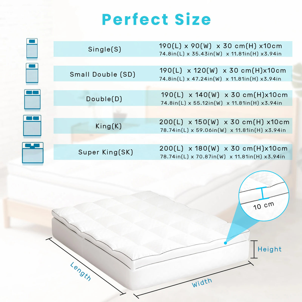 Quilted Mattress Topper & Protector – Anti-Allergy, Breathable & Extra Deep Fit | All UK Sizes