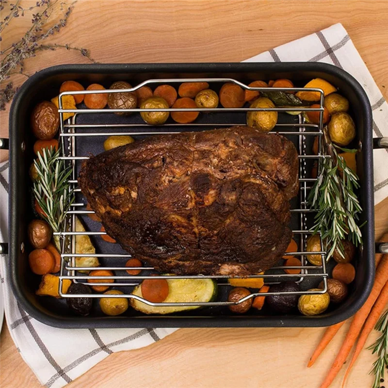 Adjustable Stainless Steel V-Shaped Turkey Roasting Rack