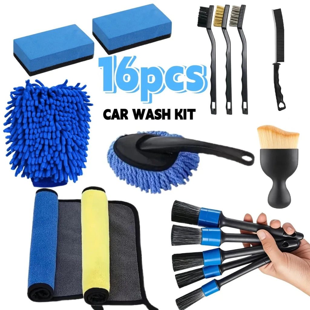 Car Detailing Brush Set for Vents & Tight Gaps | 16 or 20 Pieces