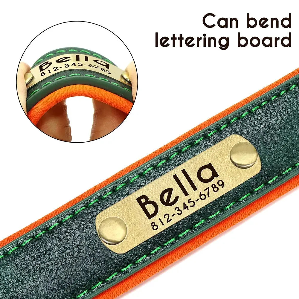 Personalised Leather Dog Collar | Free Engraving | XS–XL | 9 Colours