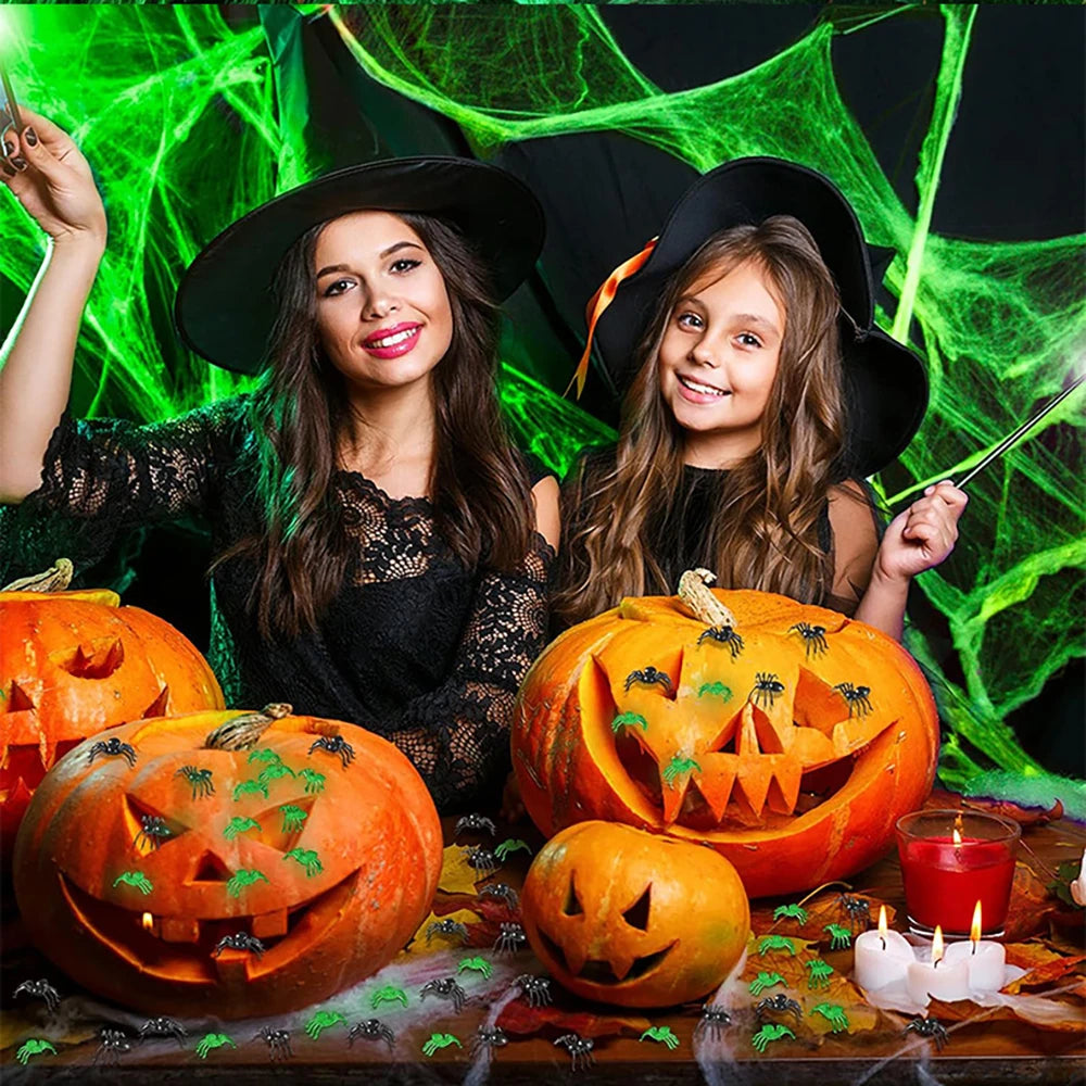 Glow-in-the-Dark Halloween Spider Web Decoration