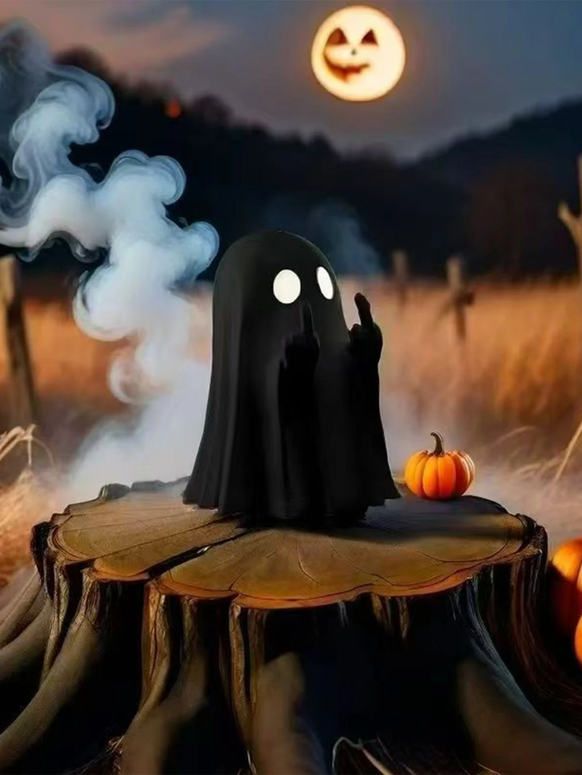 Middle Finger Ghost Statue | Funny Halloween Decoration | 7.5cm Resin Ghost Figure