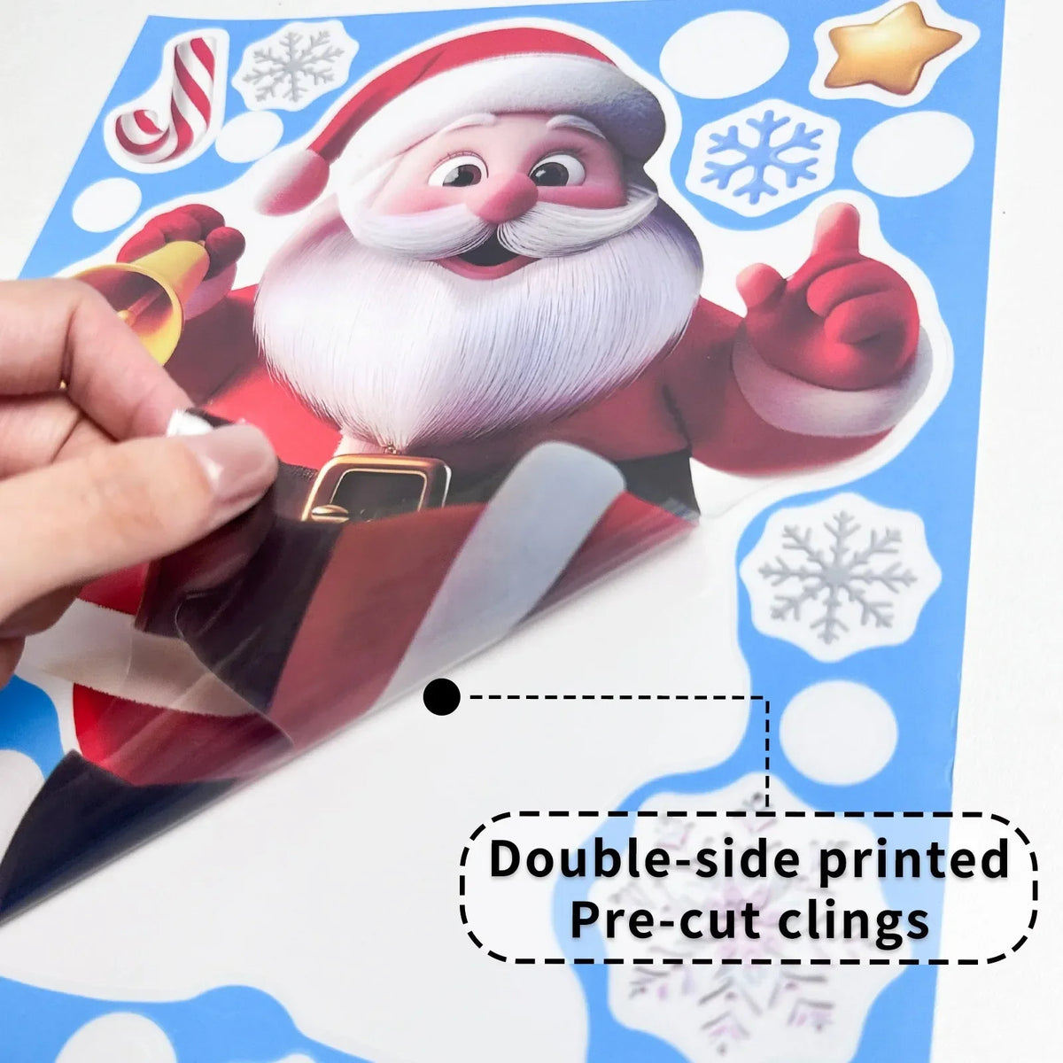 Christmas Window Stickers | 10 Festive Designs | Gingerbread Man, Santa, Snowman & More | Xmas Decor