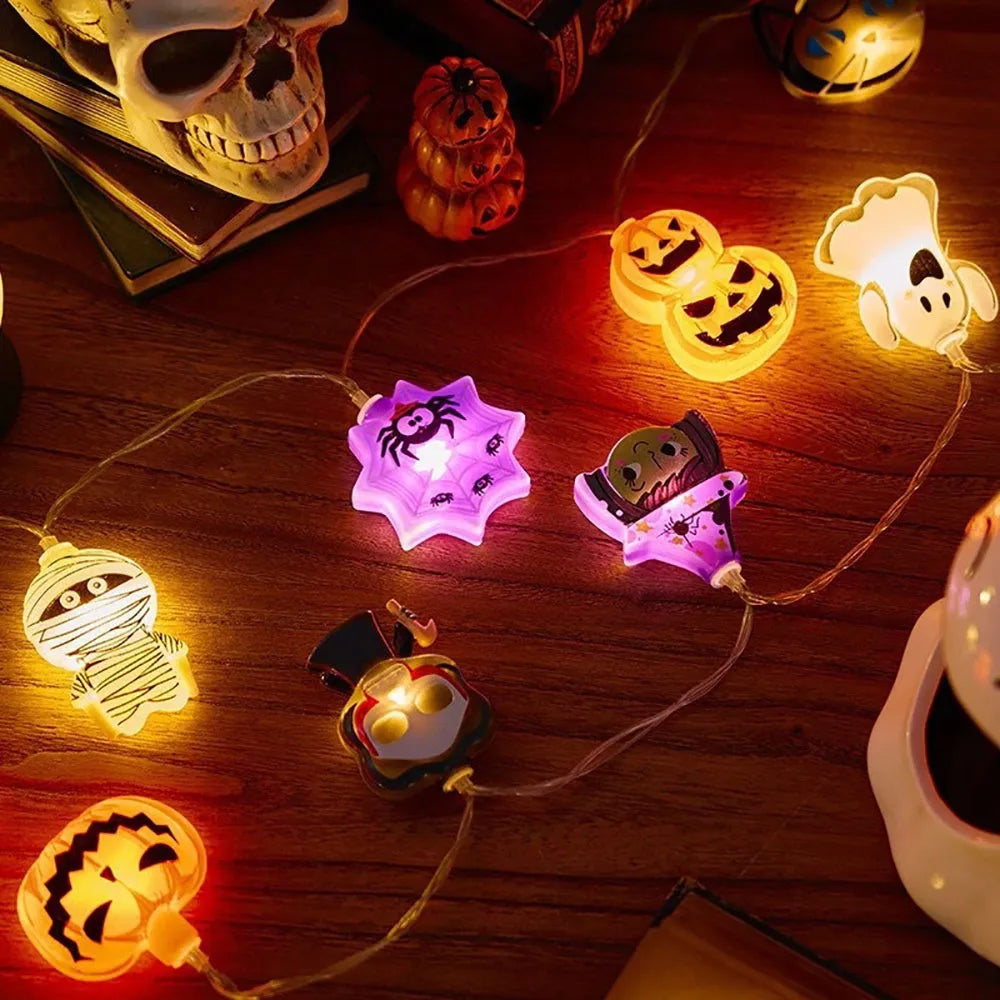 Halloween LED String Lights | Pumpkin, Ghost & Spider Web Designs | Indoor & Outdoor