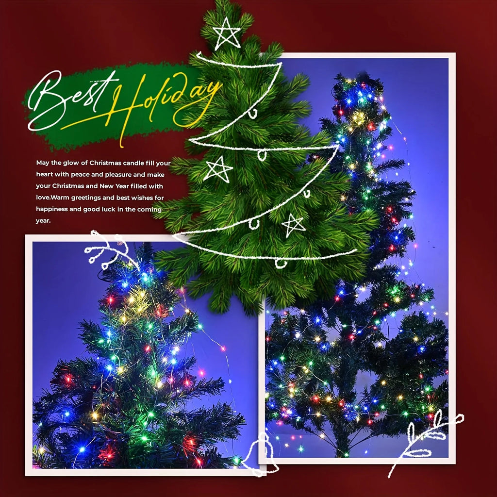 Christmas Tree USB Fairy Lights | 200cm | 280 or 400 LED | Warm White & Multicolour | Indoor & Outdoor