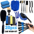 Car Detailing Brush Set for Vents & Tight Gaps | 16 or 20 Pieces