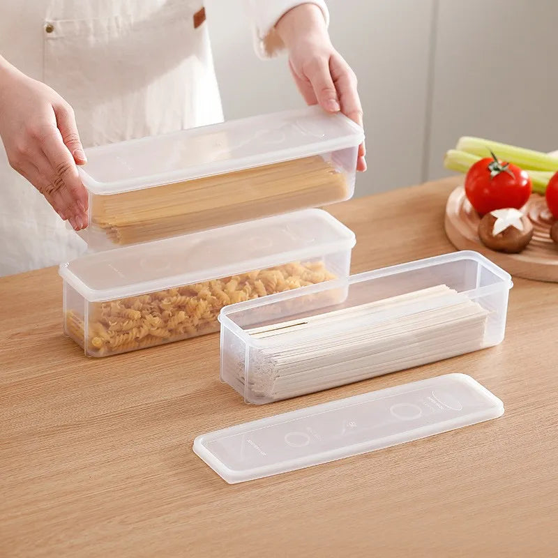 Rectangular Food Storage Containers – Set of 4 Clear Plastic Fridge Organiser Boxes