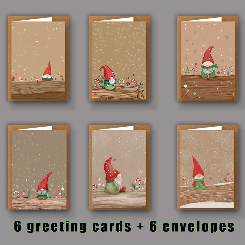 Christmas Greeting Cards with Envelopes | Festive Santa Hat Postcards | Pack of 12 or 24