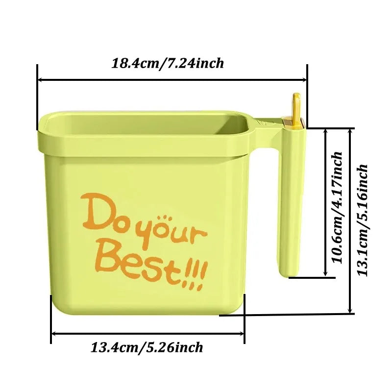 No-Wash Instant Noodle Bowl with Fork | Large Capacity | Heat-Resistant | Green & Beige