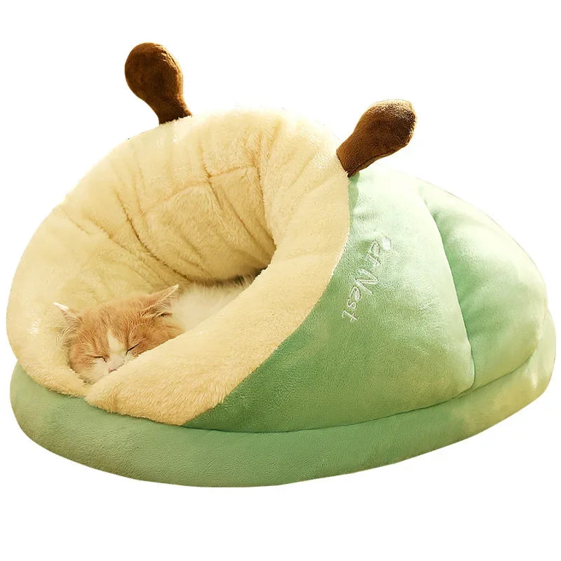 Cosy Cave Dog Bed | Removable Cover Pet Mattress | S / M / L | Green & Grey