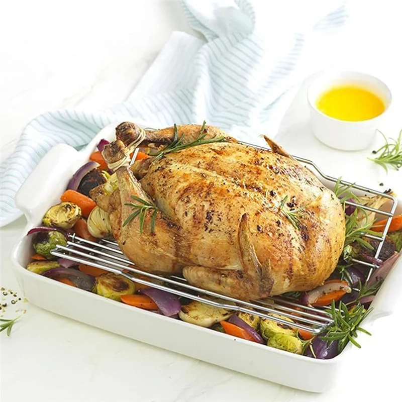 Adjustable Stainless Steel V-Shaped Turkey Roasting Rack