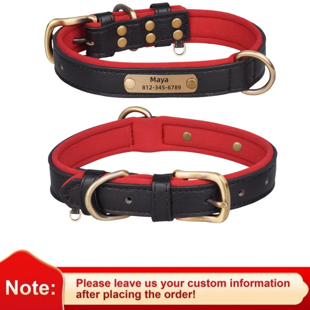 Personalised Leather Dog Collar | Free Engraving | XS–XL | 9 Colours