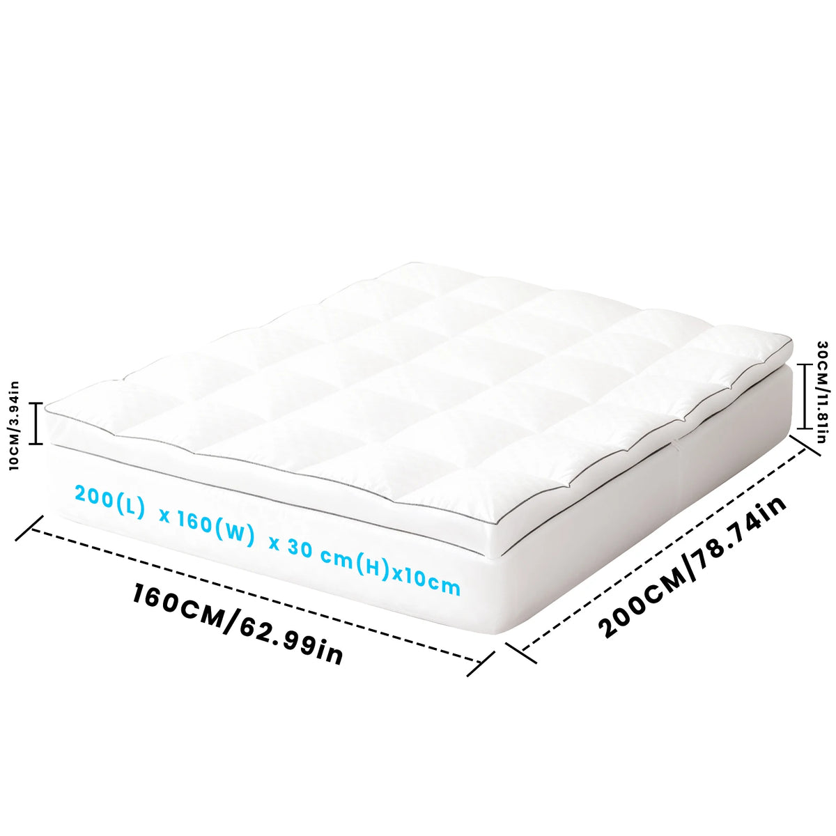 Quilted Mattress Topper & Protector – Anti-Allergy, Breathable & Extra Deep Fit | All UK Sizes