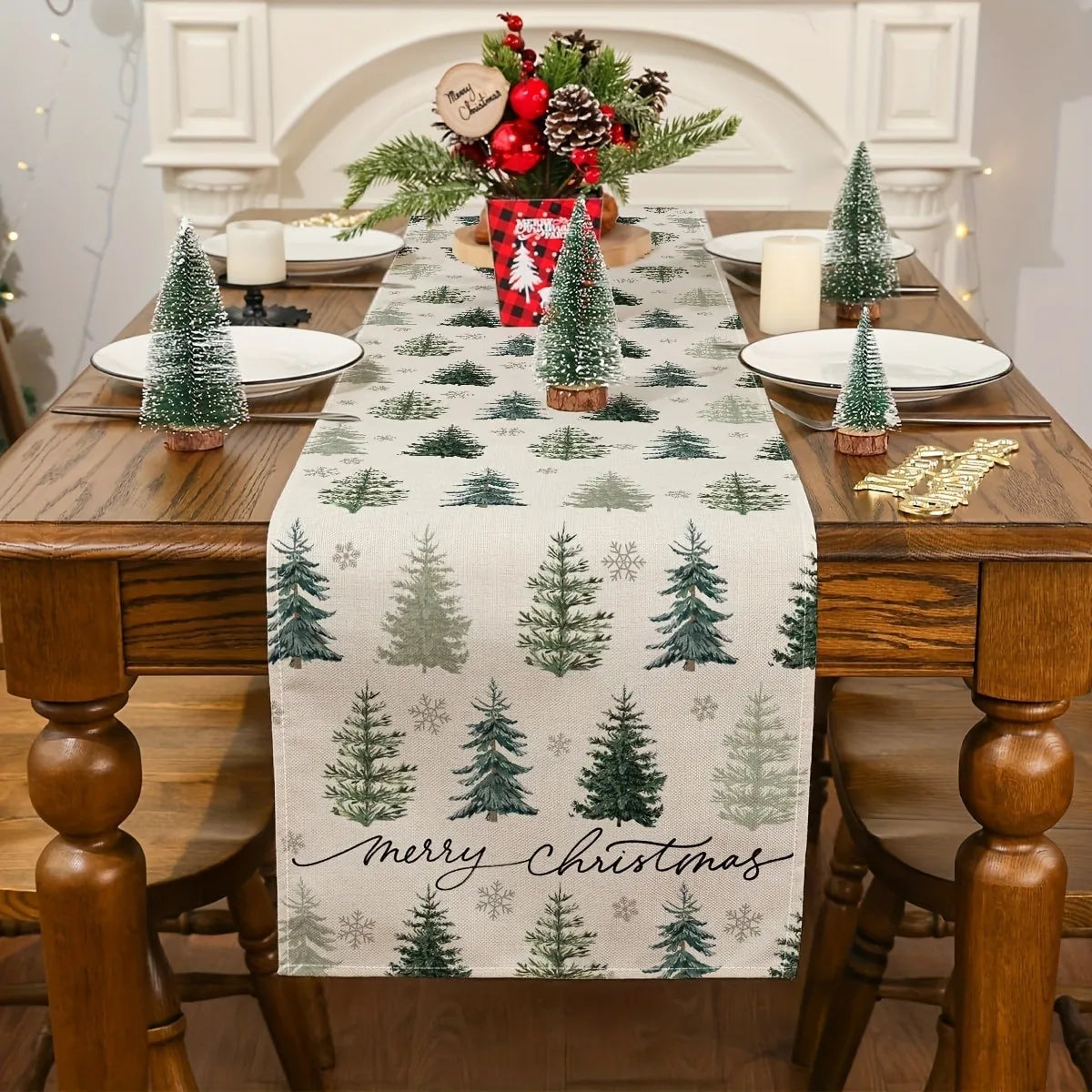 7-Part Christmas Table Décor & Serveware Bundle