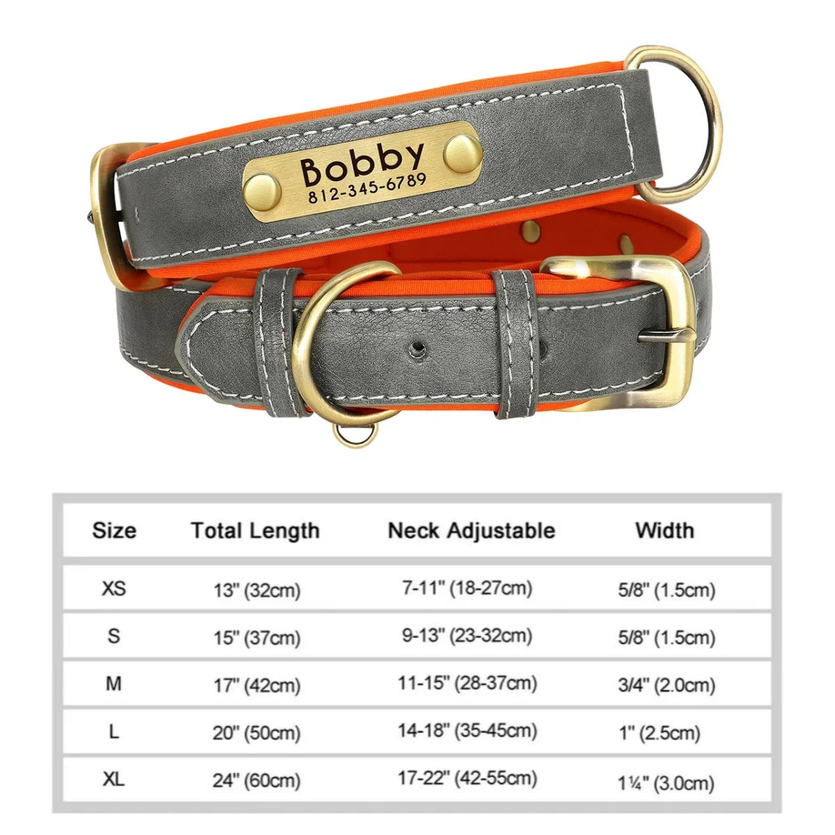 Personalised Leather Dog Collar | Free Engraving | XS–XL | 9 Colours
