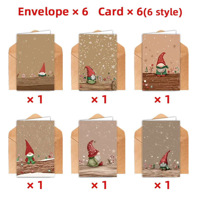 Christmas Greeting Cards with Envelopes | Festive Santa Hat Postcards | Pack of 12 or 24
