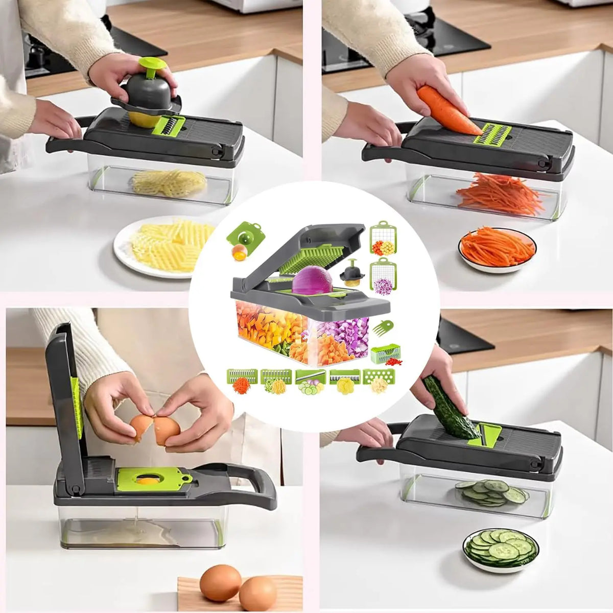 16-in-1 Vegetable Chopper & Mandoline Slicer | Onion Dicer, Grater & Food Slicer | BPA-Free Kitchen Tool