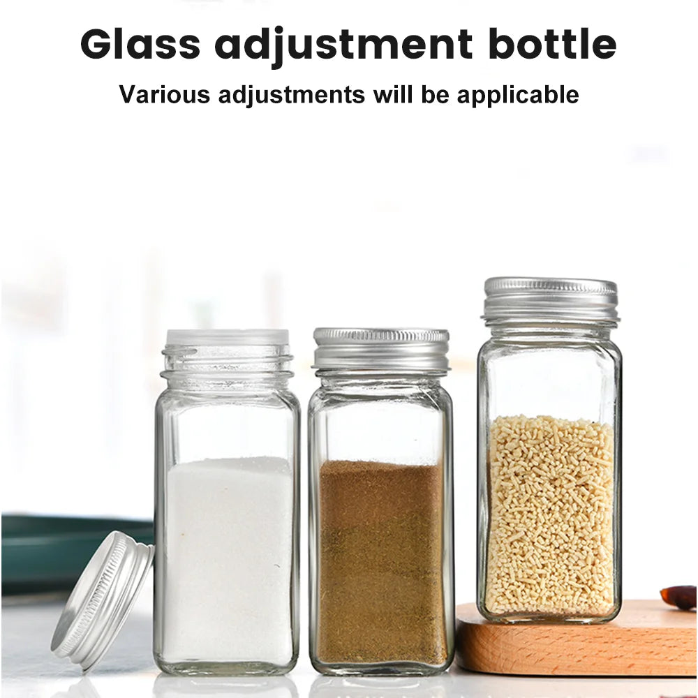 12pcs Glass Spice Jars Set
