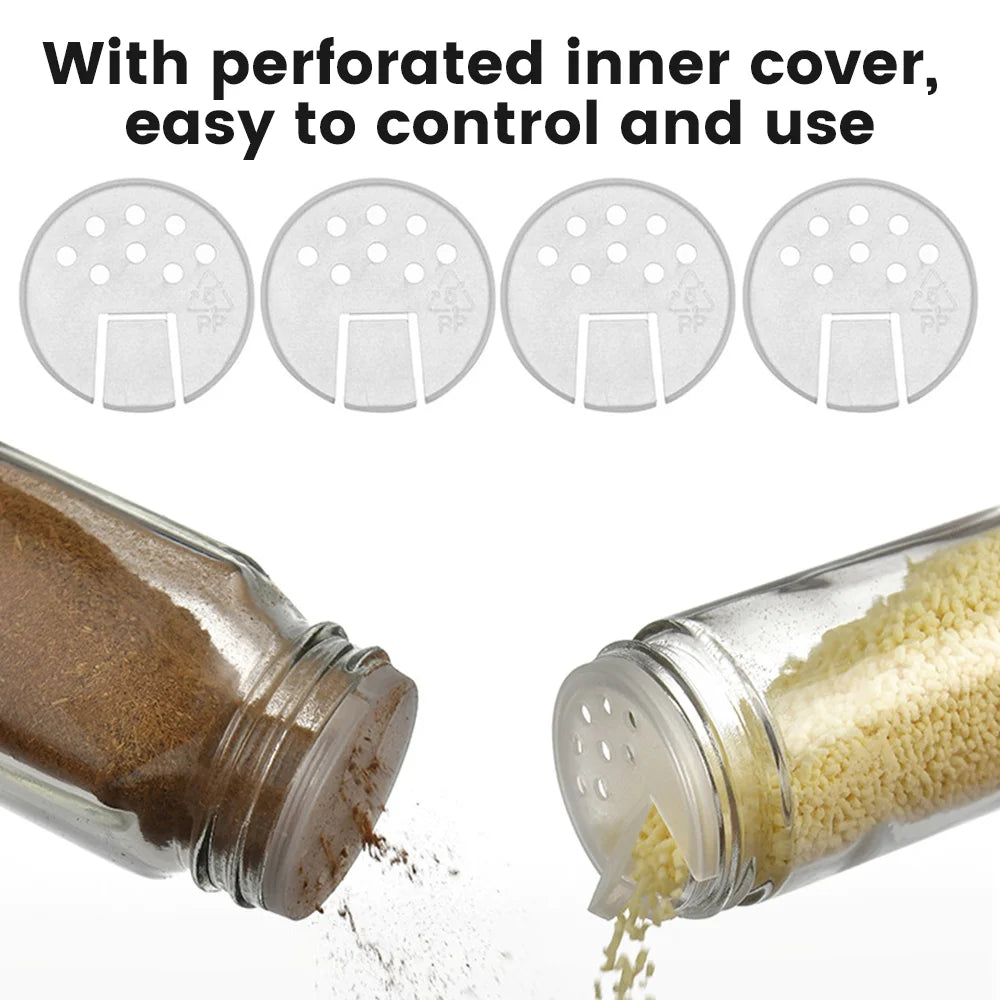 12pcs Glass Spice Jars Set