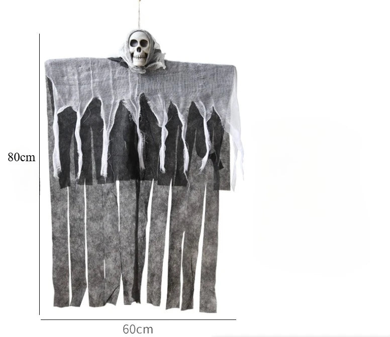 Halloween Glowing Skull Skeleton Hanging Ghost Decoration – Indoor & Outdoor Horror Party Prop