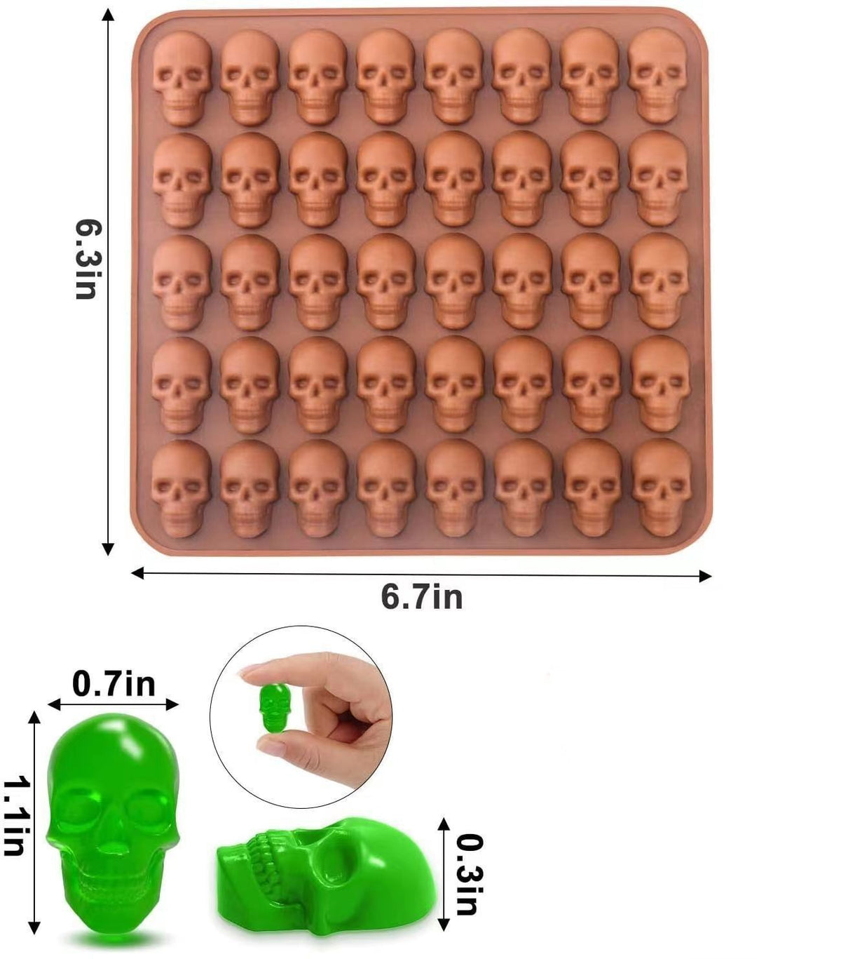 3D Halloween Silicone Baking Mould | Skull, Brain, Pumpkin & Zombie | Food Grade | Cake, Chocolate & Ice | Party Decoration