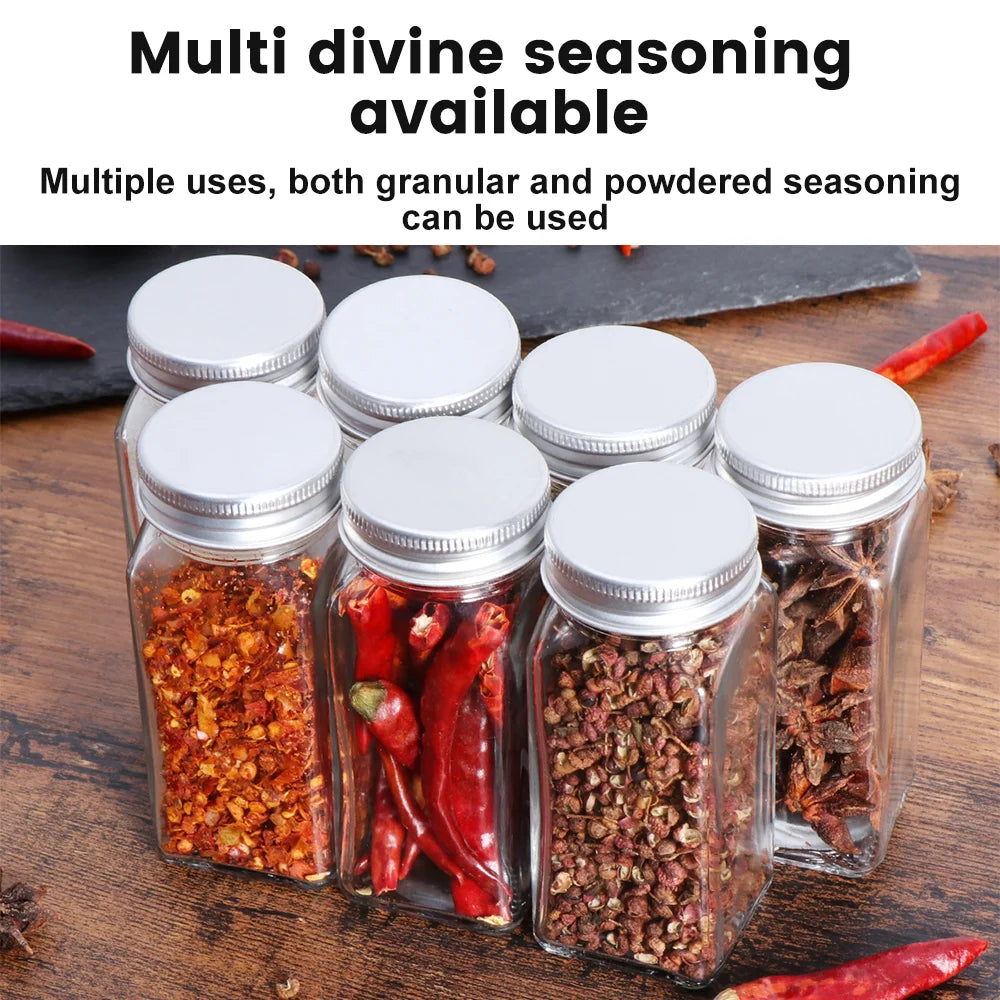 12pcs Glass Spice Jars Set