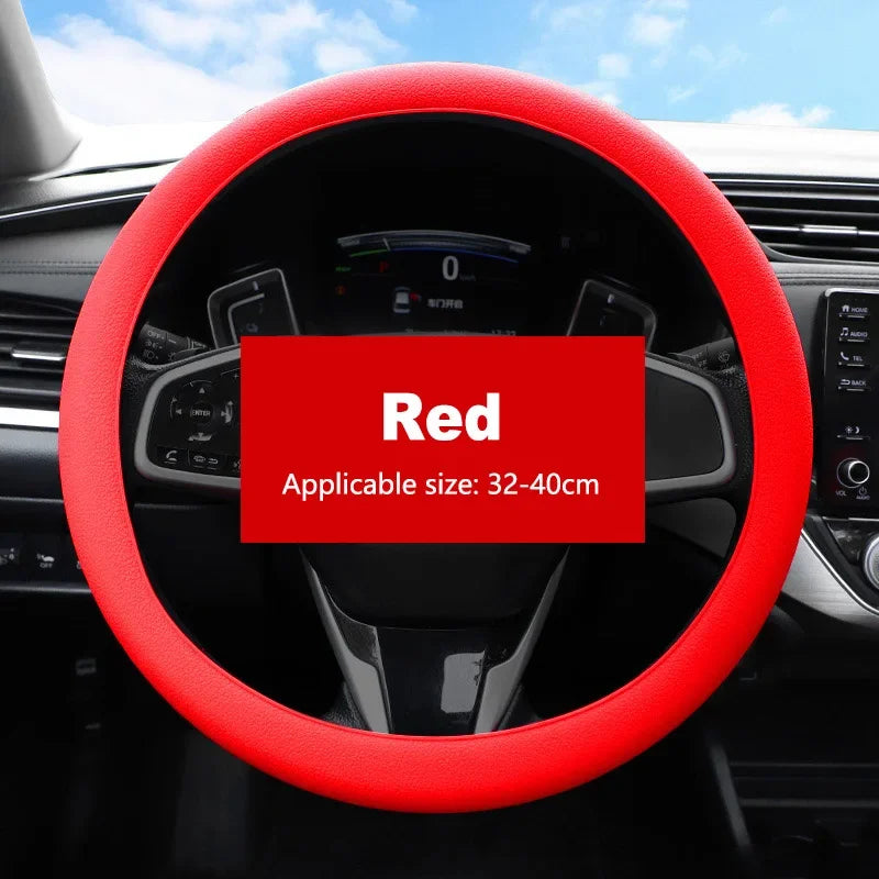 Silicone Steering Wheel Cover | Non-Slip Breathable Universal Fit 38cm | 14 Colours | Car Accessory
