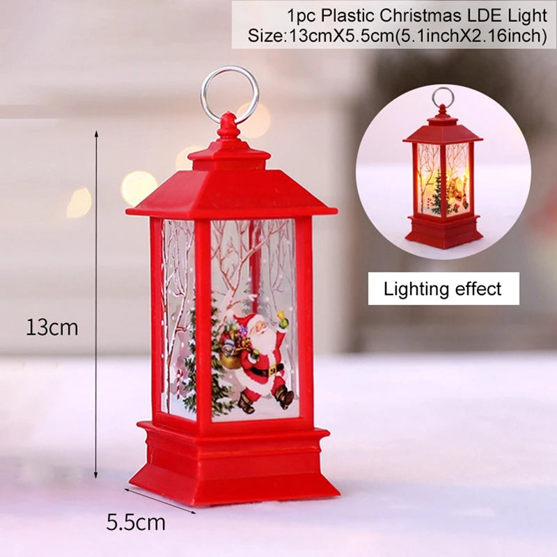Christmas Lantern Light Decoration | Festive Tree Ornament & Home Decor | Red, Black & White