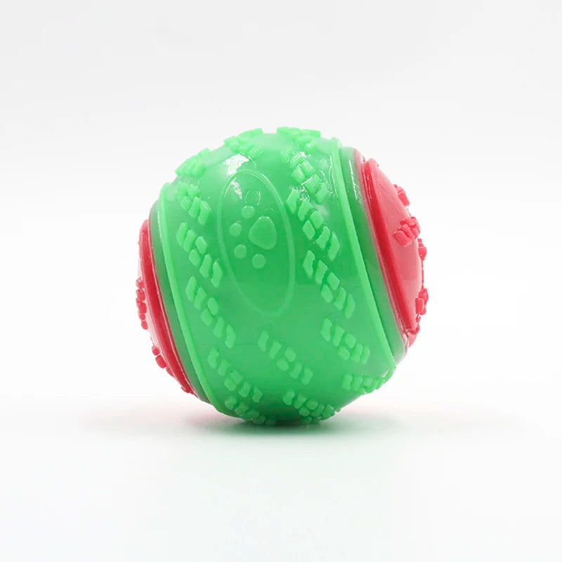 Squeaky Dog Ball Toy | TPR Bite-Resistant | Teeth Cleaning | Blue, Purple & Green