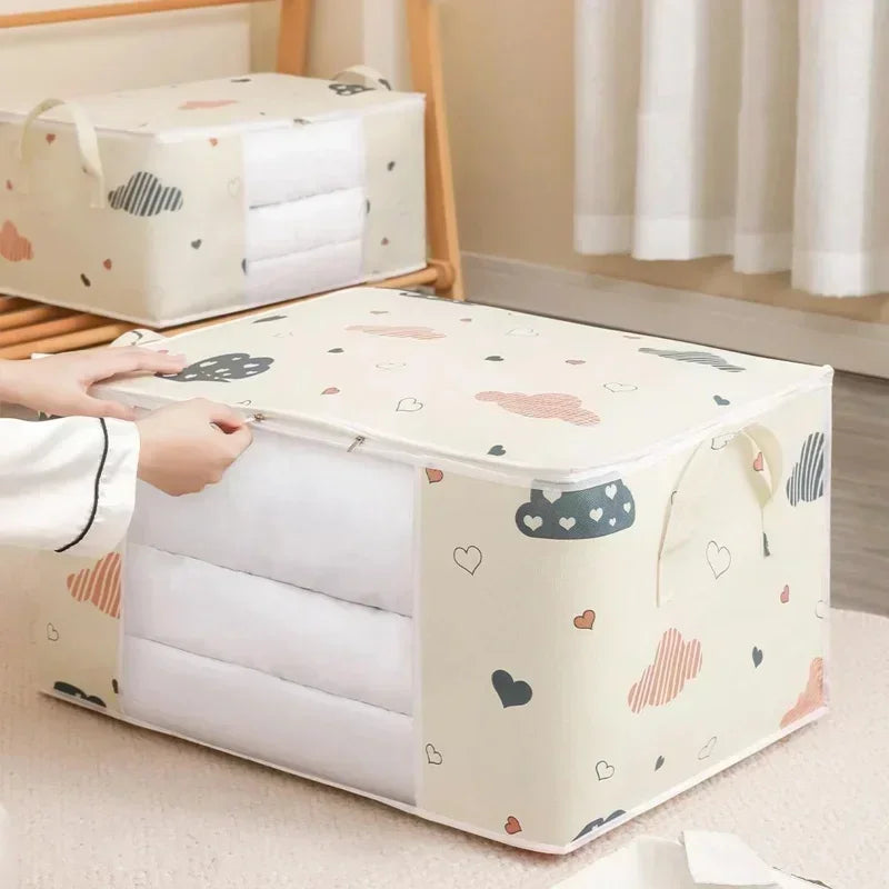 Foldable Storage Bag – Large Capacity Clothes & Quilt Organiser with Zip | 50L & 70L