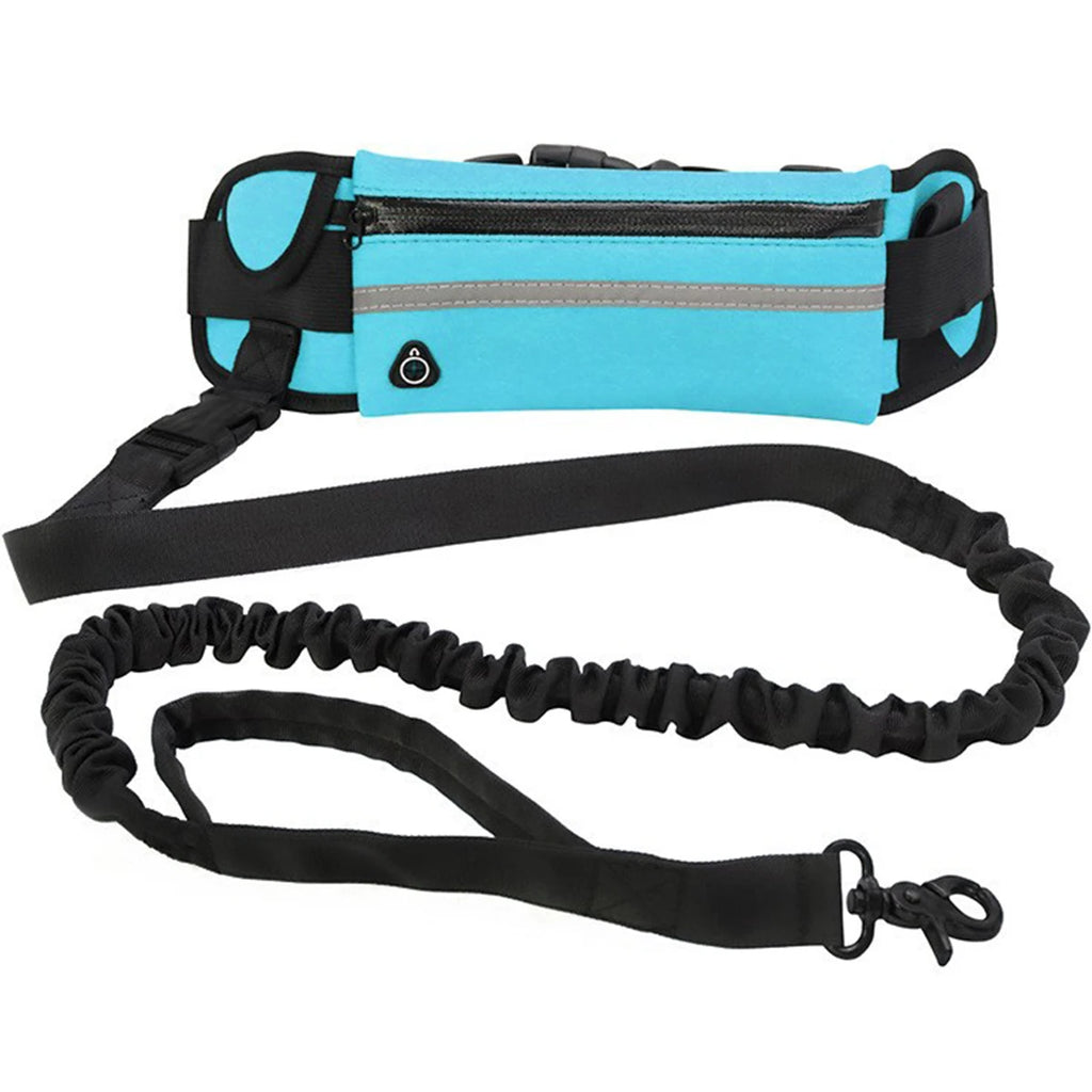 Hands Free Dog Leash with Waist Bag | Reflective Nylon Running Lead
