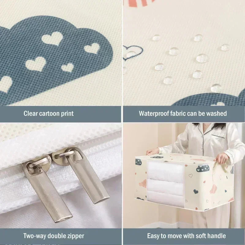 Foldable Storage Bag – Large Capacity Clothes & Quilt Organiser with Zip | 50L & 70L