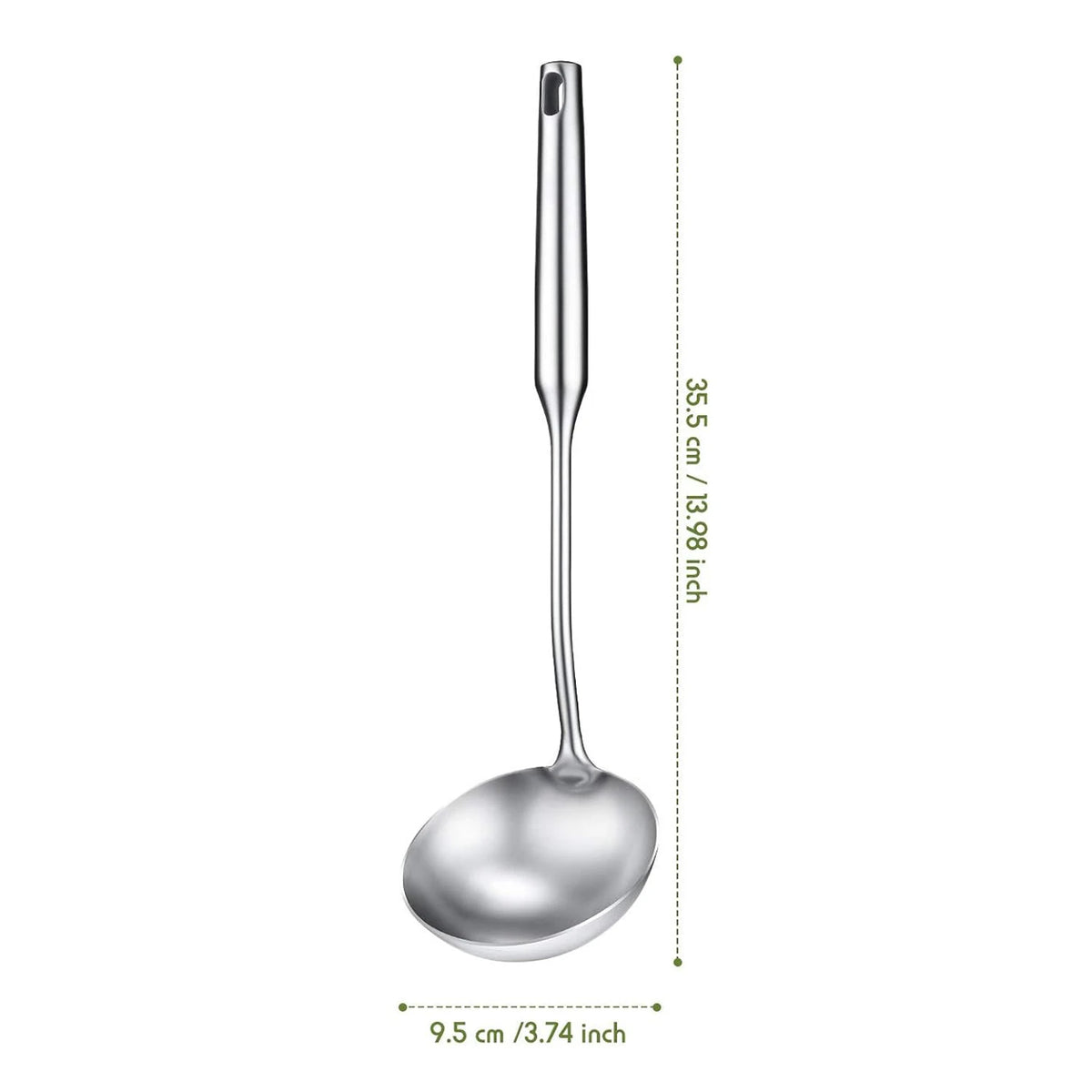 Stainless Steel Wok Utensil Set | Spatula, Ladle & Slotted Spoon | 15" All-Metal