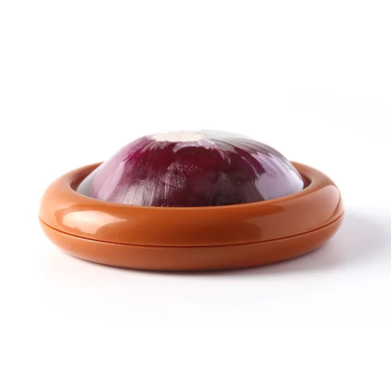 Round Fruit & Vegetable Fresh-Keeping Crisper Box | Avocado, Tomato, Lemon & Onion Keeper | 4 Colours