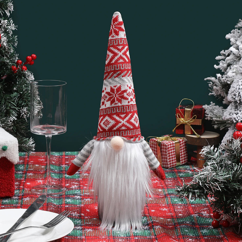 Christmas Wine Bottle Bag Decorations - Festive Table & Party Covers