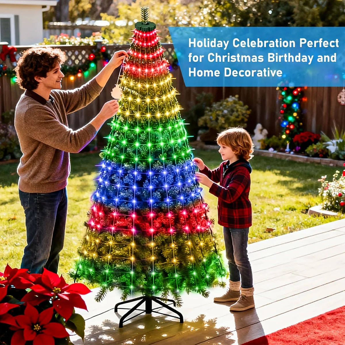 Christmas Tree USB Fairy Lights | 200cm | 280 or 400 LED | Warm White & Multicolour | Indoor & Outdoor