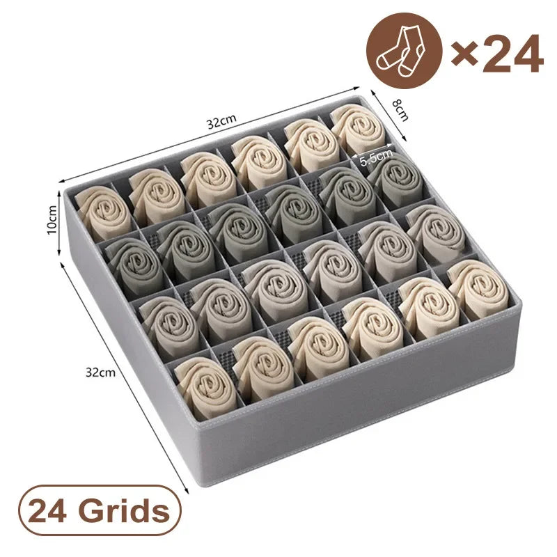 Drawer Organiser Storage Box | Wardrobe Divider for Underwear, Socks & Clothes